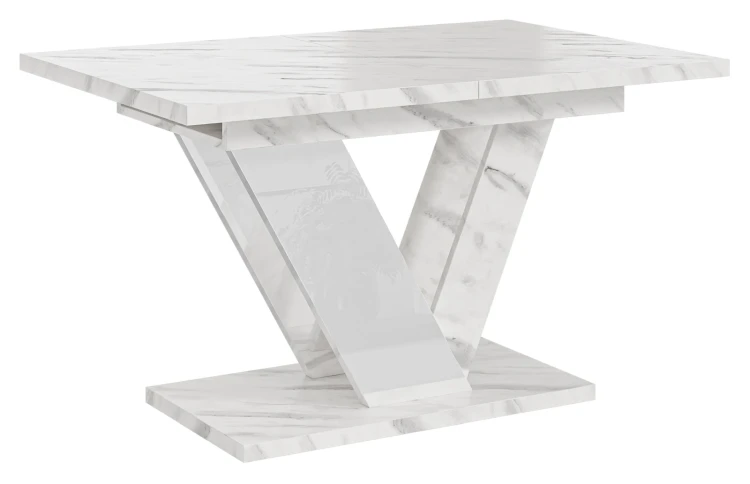 Stół rozkładany Eterna 120-160 cm prostokątny nowoczesny do jadalni salonu bianco marble white