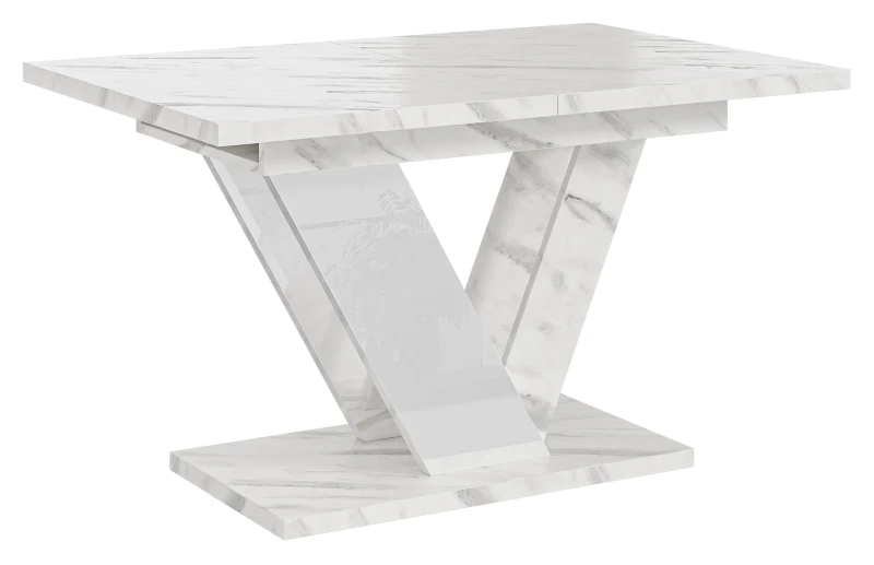 Stół rozkładany Eterna 120-160 cm prostokątny nowoczesny do jadalni salonu bianco marble white