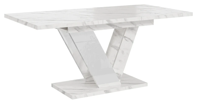 Stół rozkładany Eterna 120-160 cm prostokątny nowoczesny do jadalni salonu bianco marble white