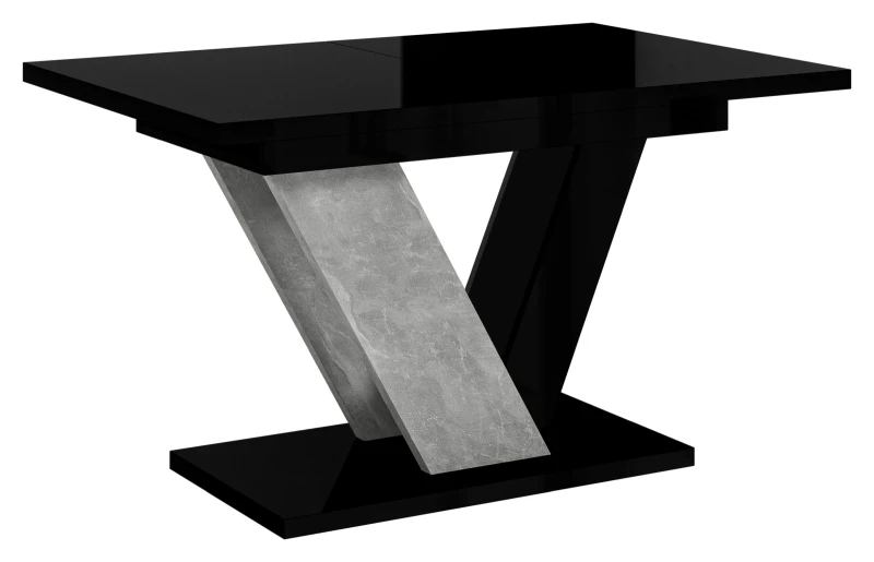 Stół rozkładany Eterna 120-160 cm prostokątny nowoczesny do jadalni salonu black gloss stone