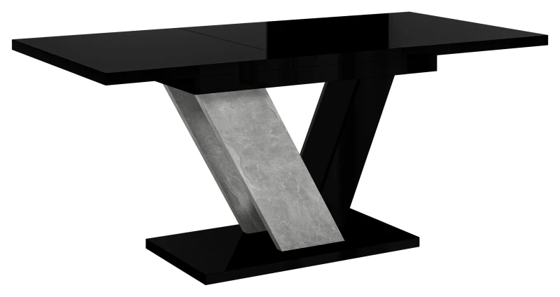 Stół rozkładany Eterna 120-160 cm prostokątny nowoczesny do jadalni salonu black gloss stone