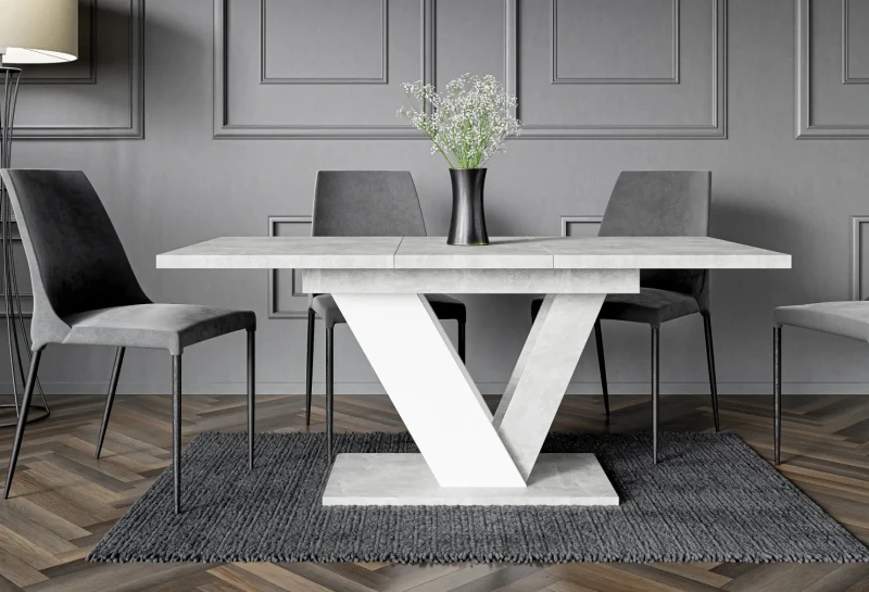 Stół rozkładany Eterna 120-160 cm prostokątny nowoczesny do jadalni salonu stone white
