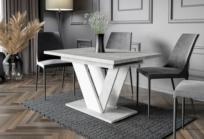Stół rozkładany Eterna 120-160 cm prostokątny nowoczesny do jadalni salonu stone white