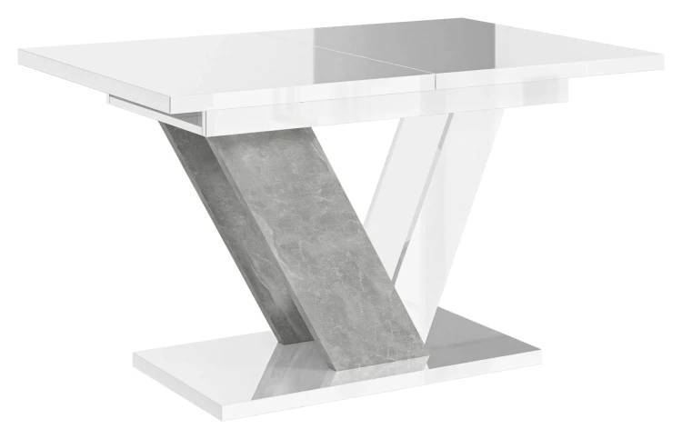 Stół rozkładany Eterna 120-160 cm prostokątny nowoczesny do jadalni salonu white gloss stone