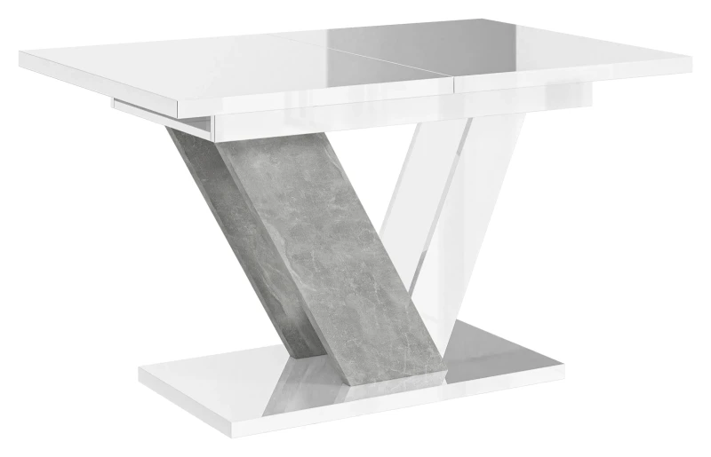 Stół rozkładany Eterna 120-160 cm prostokątny nowoczesny do jadalni salonu white gloss stone