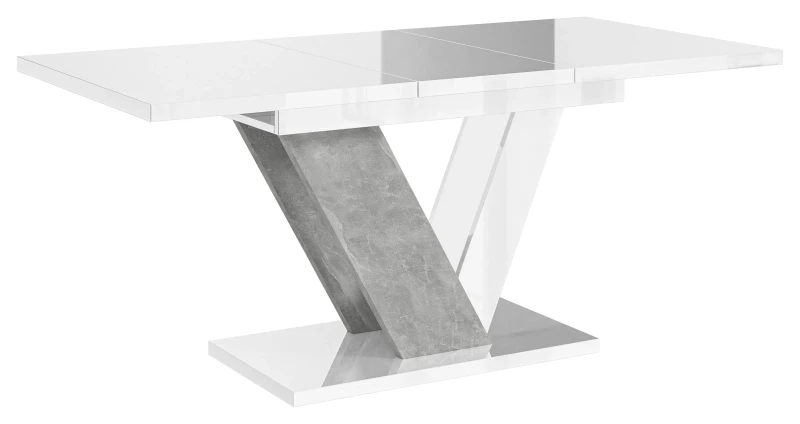 Stół rozkładany Eterna 120-160 cm prostokątny nowoczesny do jadalni salonu white gloss stone