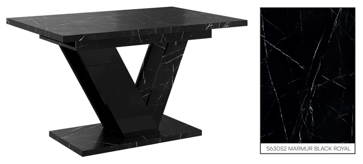 Stół rozkładany Eterna 120-160 cm prostokątny nowoczesny do jadalni salonu black royal black