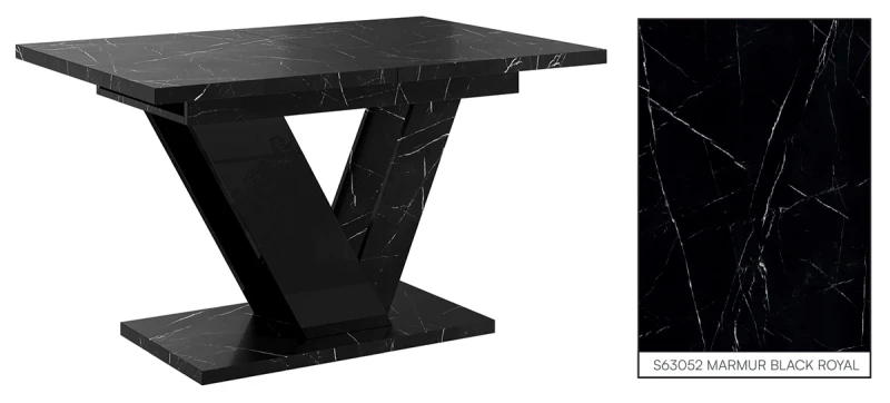 Stół rozkładany Eterna 120-160 cm prostokątny nowoczesny do jadalni salonu black royal black