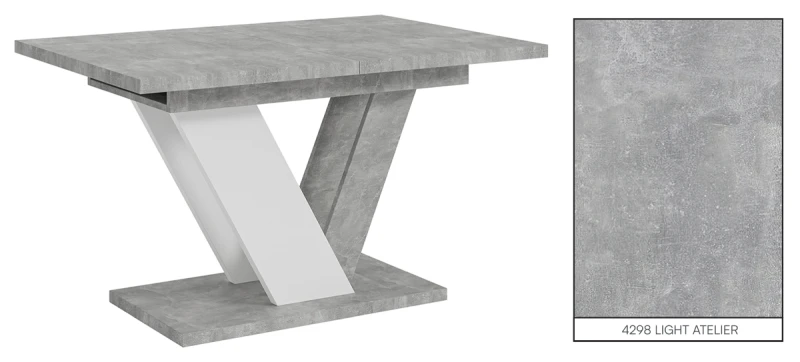 Stół rozkładany Eterna 120-160 cm prostokątny nowoczesny do jadalni salonu stone white