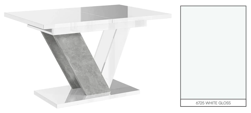 Stół rozkładany Eterna 120-160 cm prostokątny nowoczesny do jadalni salonu white gloss stone
