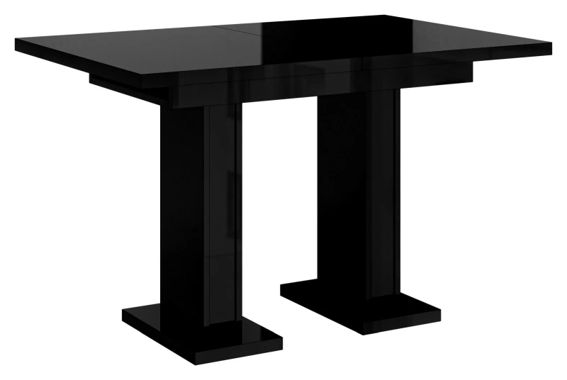 Stół rozkładany Base 120-160 cm prostokątny nowoczesny do jadalni salonu black gloss
