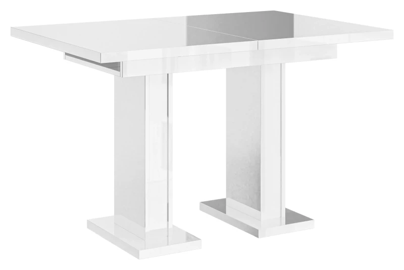 Stół rozkładany Base 120-160 cm prostokątny nowoczesny do jadalni salonu white gloss