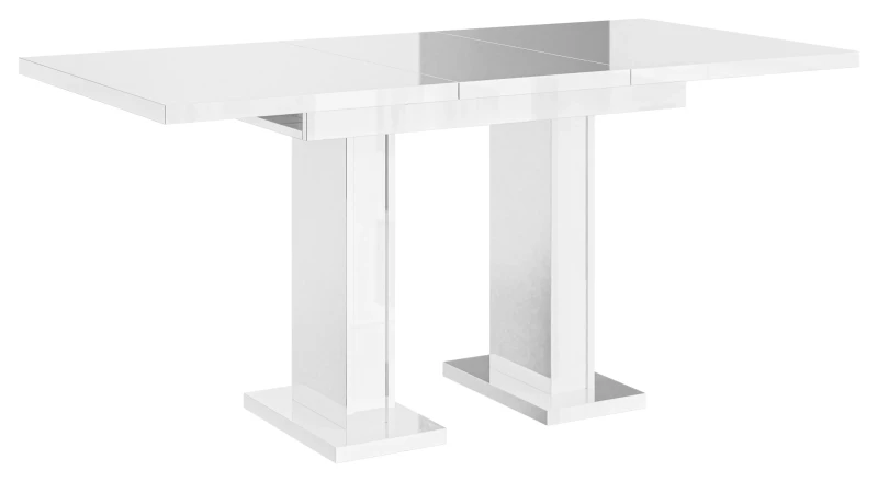 Stół rozkładany Base 120-160 cm prostokątny nowoczesny do jadalni salonu white gloss