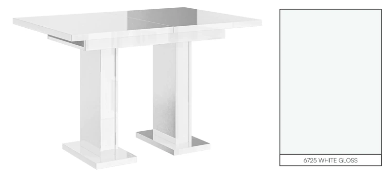 Stół rozkładany Base 120-160 cm prostokątny nowoczesny do jadalni salonu white gloss