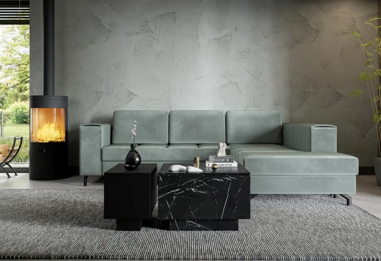 Stolik kawowy Forma 30x60 cm ława z otwieranym blatem do salonu black