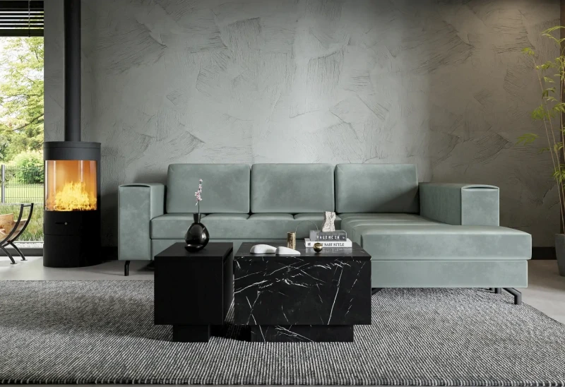 Stolik kawowy Forma 30x60 cm ława z otwieranym blatem do salonu black