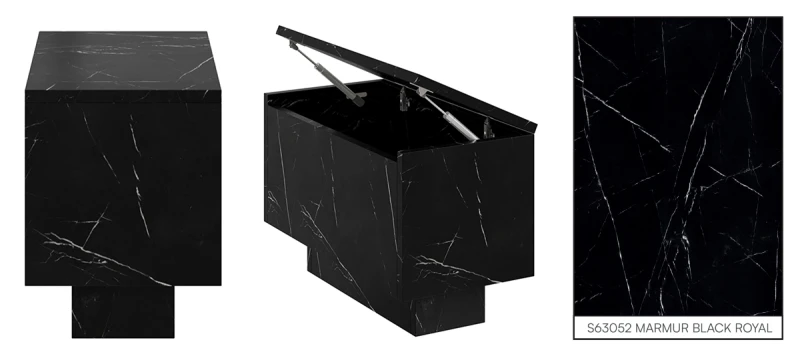 Stolik kawowy Forma 30x60 cm ława z otwieranym blatem do salonu royal marble