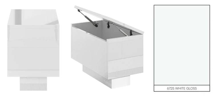 Stolik kawowy Forma 30x60 cm ława z otwieranym blatem do salonu white gloss