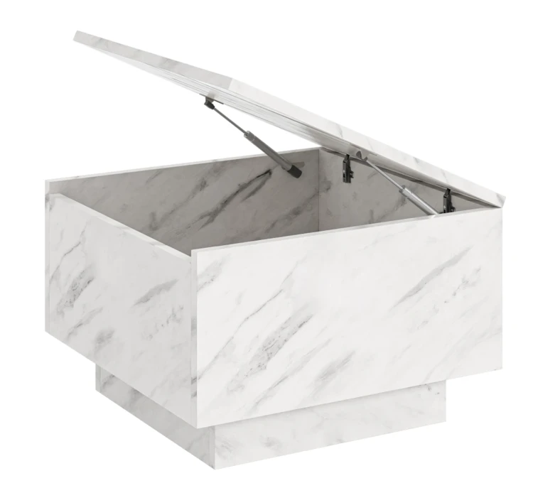 Stolik kawowy Forma 60x60 cm ława z otwieranym blatem do salonu bianco marble