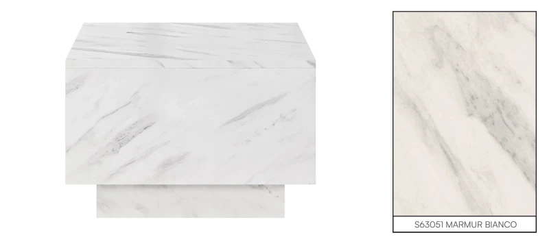 Stolik kawowy Forma 60x60 cm ława z otwieranym blatem do salonu bianco marble