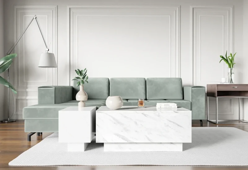 Stolik kawowy Forma 90x60 cm ława z otwieranym blatem do salonu bianco