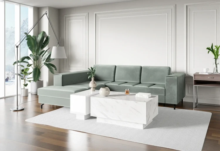 Stolik kawowy Forma 90x60 cm ława z otwieranym blatem do salonu bianco