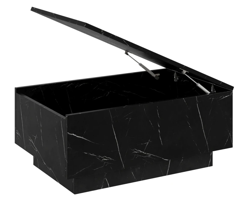 Stolik kawowy Forma 90x60 cm ława z otwieranym blatem do salonu marmur black royal