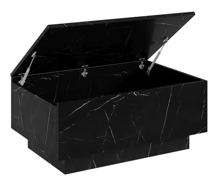 Stolik kawowy Forma 90x60 cm ława z otwieranym blatem do salonu marmur black royal