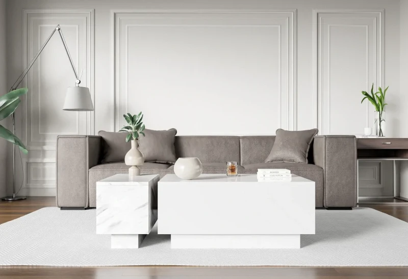 Stolik kawowy Forma 90x60 cm ława z otwieranym blatem do salonu white gloss