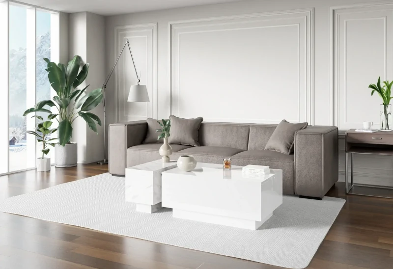 Stolik kawowy Forma 90x60 cm ława z otwieranym blatem do salonu white gloss