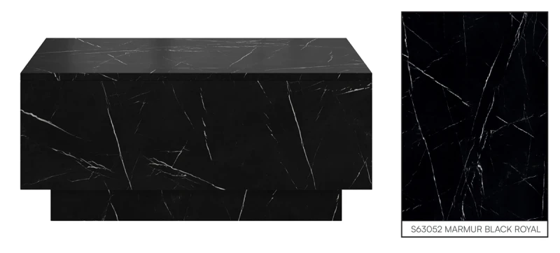 Stolik kawowy Forma 90x60 cm ława z otwieranym blatem do salonu marmur black royal