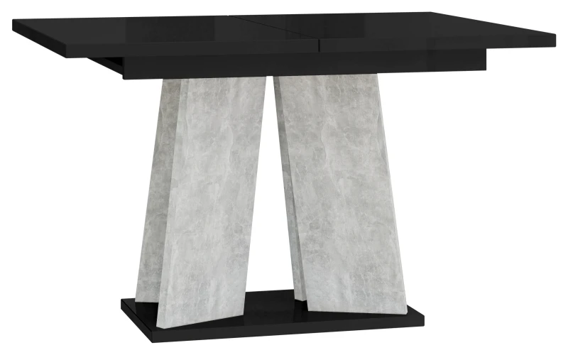 Stół rozkładany Takto 120-160 cm prostokątny nowoczesny do jadalni salonu black gloss/stone