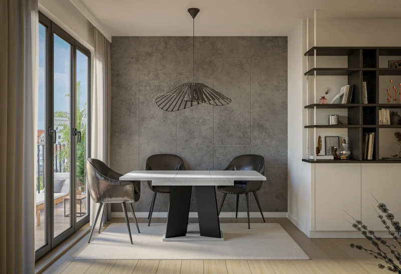 Stół rozkładany Takto 120-160 cm prostokątny nowoczesny do jadalni salonu K350/black