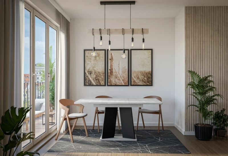 Stół rozkładany Takto 120-160 cm prostokątny nowoczesny do jadalni salonu K350/black