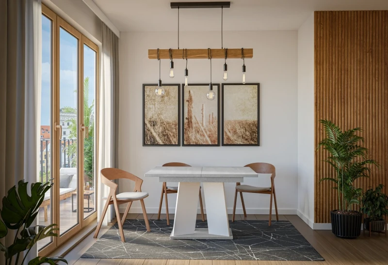 Stół rozkładany Takto 120-160 cm prostokątny nowoczesny do jadalni salonu K350/white