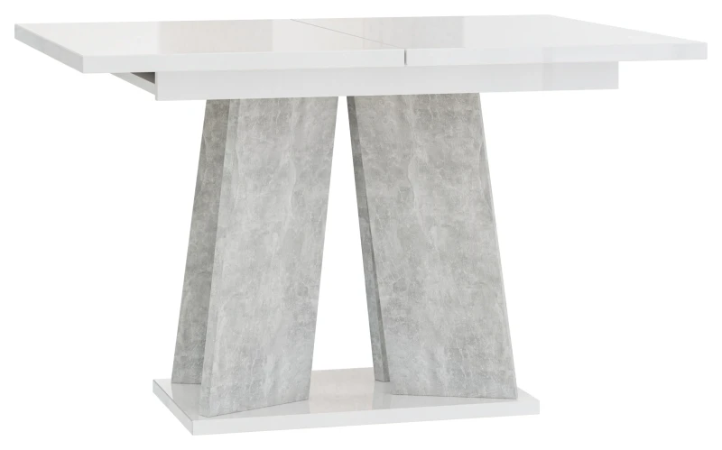 Stół rozkładany Takto 120-160 cm prostokątny nowoczesny do jadalni salonu white gloss/stone