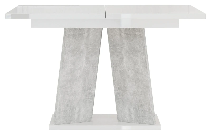 Stół rozkładany Takto 120-160 cm prostokątny nowoczesny do jadalni salonu white gloss/stone