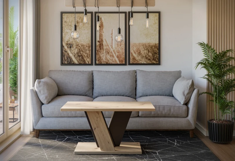 Stolik kawowy Solit 110x70 cm ława prostokątna do salonu artisan