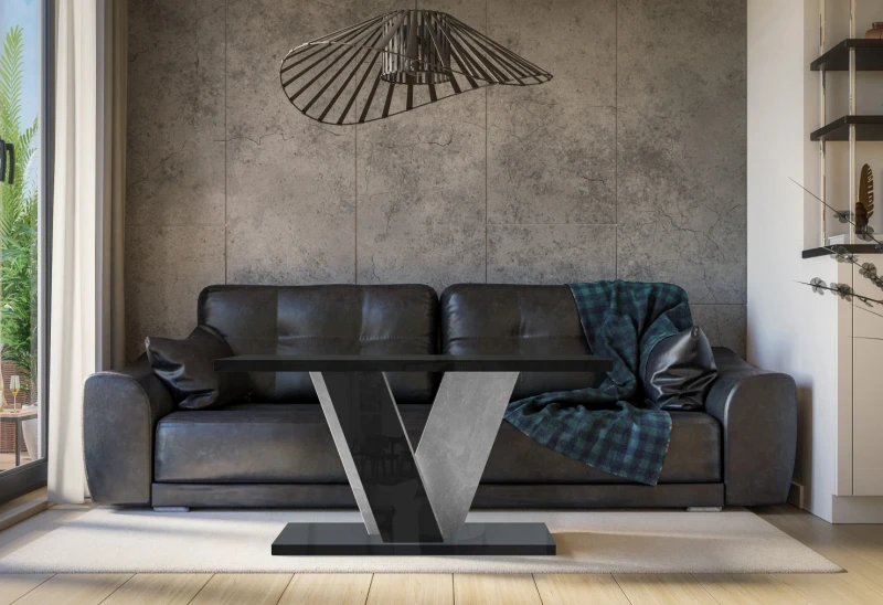 Stolik kawowy Solit 110x70 cm ława prostokątna do salonu black gloss