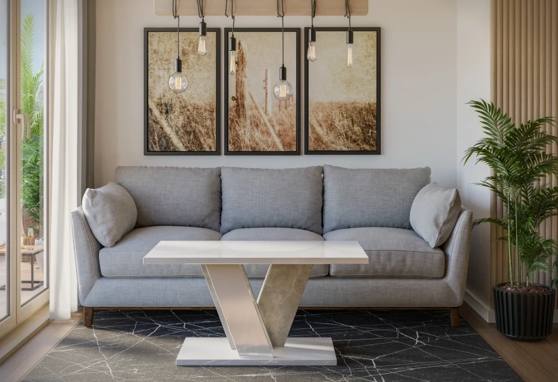 Stolik kawowy Solit 110x70 cm ława prostokątna do salonu white gloss