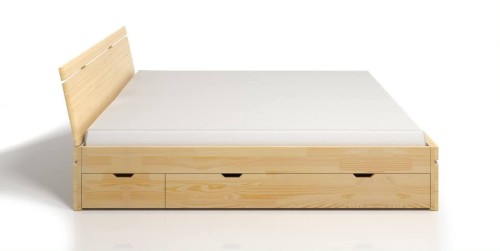 Łóżko drewniane sosnowe z szufladami SPARTA Maxi & DR 200x200