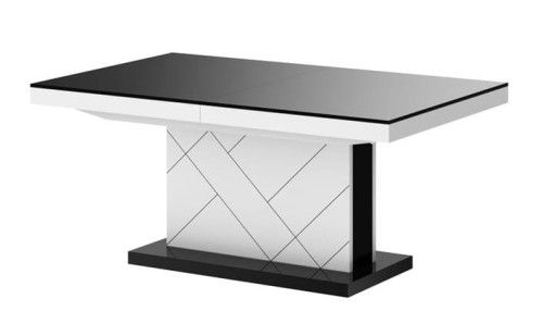 Ławostół MATERA MAX 120-170 Czarno-biały połysk