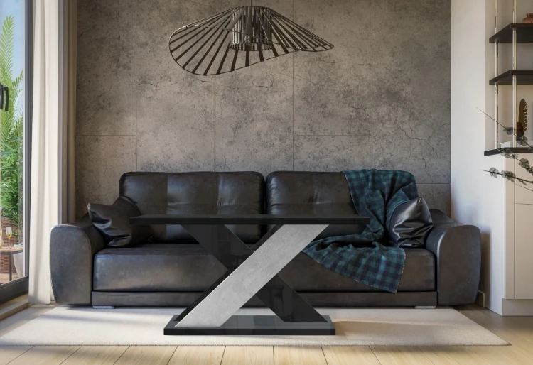 Stolik kawowy Symfonia 110x70 cm ława prostokątna do salonu black gloss