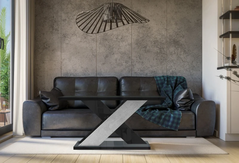 Stolik kawowy Symfonia 110x70 cm ława prostokątna do salonu black gloss
