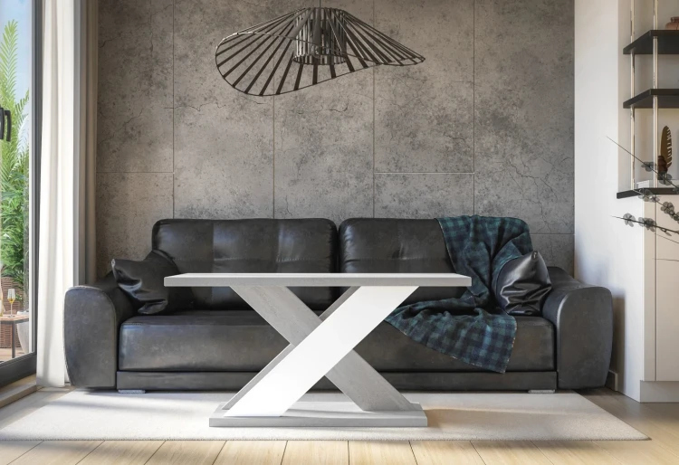 Stolik kawowy Symfonia 110x70 cm ława prostokątna do salonu K350/white