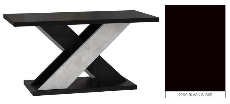 Stolik kawowy Symfonia 110x70 cm ława prostokątna do salonu black gloss