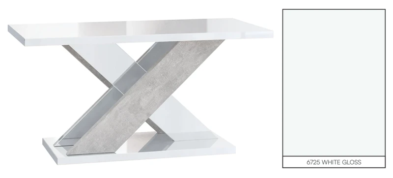 Stolik kawowy Symfonia 110x70 cm ława prostokątna do salonu white gloss