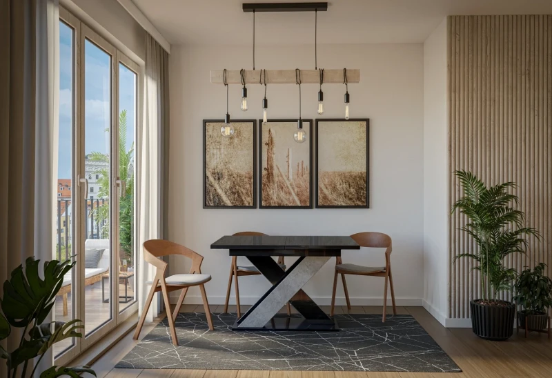 Stół rozkładany Symfonia 120-160 cm prostokątny nowoczesny do jadalni salonu