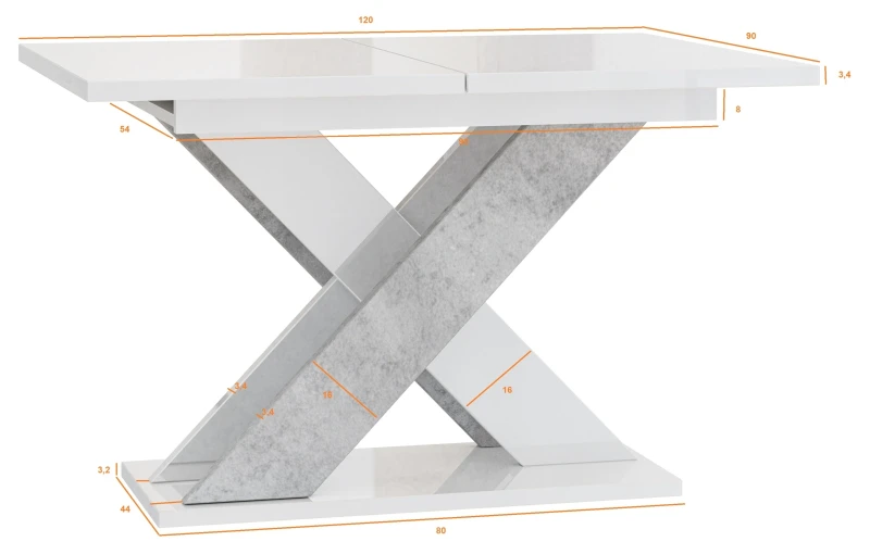 Stół rozkładany Symfonia 120-160 cm prostokątny nowoczesny do jadalni salonu