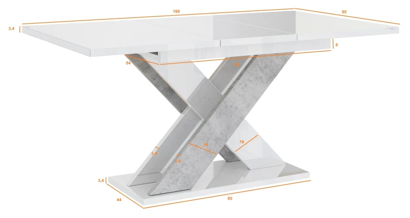 Stół rozkładany Symfonia 120-160 cm prostokątny nowoczesny do jadalni salonu